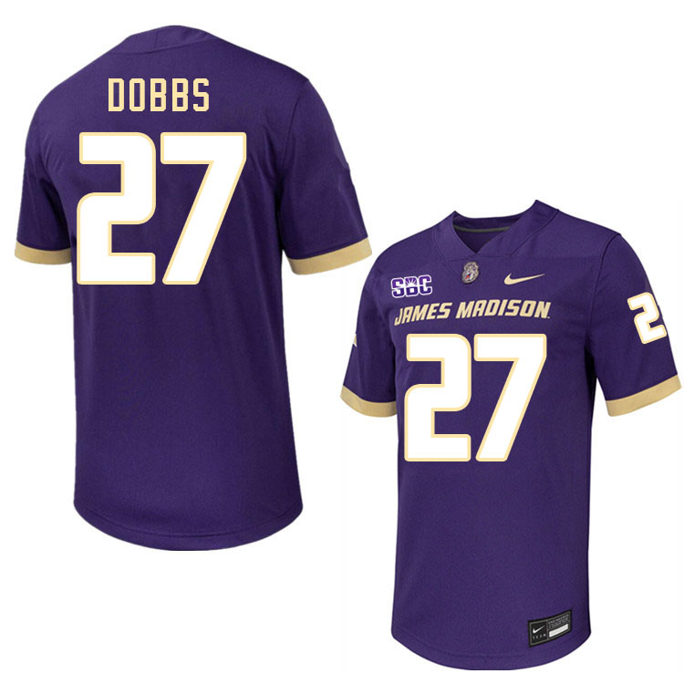 #27 Jacob Dobbs JMU Jersey,James Madison Dukes Football Jerseys Stitched-Purple